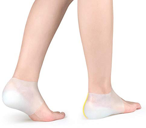 1 Paar Fersenschutz Fußpflege Fersensporn Bandage Fersenschoner aus 100% Silikon, Socken Deodorant Gel verbesserte Fersenärmel, bei Fersensporn