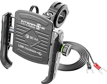Interphone Cellularline SMMOTOALUSB | Universal-Motorradhalterung mit USB-Ladefunktion