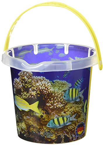 Theo Klein 2102 Aqua Action Coral Reef Sandeimer, 1 Liter Robuster Eimer Sandkasten und Strand Spielzeug für Kinder ab 1 Jahr Mehrfarbig
