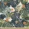 ABAKUHAUS Hawaii Microfaser Stoff als Meterware, Bunte Polynesien Pflanze, Deko Basteln Polsterstoff Textilien, 2M (230x200cm), Jadegrün Farngrün Orange