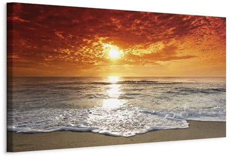 B&D XXL - Leinwandbild Natur Landschaft, 90x30 cm, 1-teilig, Schlafzimmer | Hochwertige Leinwand, sofort aufhängbar, ideal fürs Wohn- oder Schlafzimmer, wasserfest und lichtecht, langlebig, stilvoll
