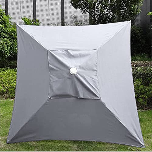 JFBUCF Parasol de jardín, 4 huesos, 2 x 2 m, parasol rectangular de tela para exteriores, playa y mercado blanco
