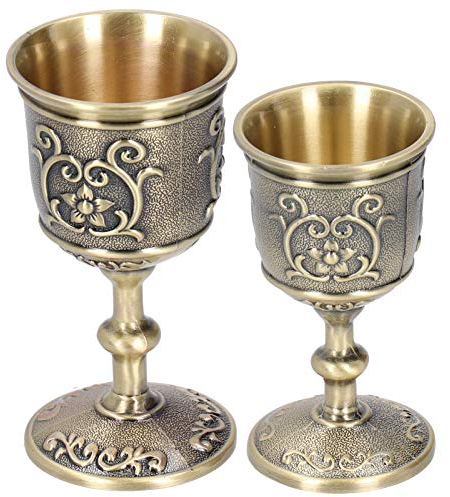 01 Bronze-weinbecher, Vintage Mittelalterlicher Kelch Handgefertigter Geprägter Europäischer Königlicher Kelch, Für Geschenke, Sammeln Von Dekorationen, Party-hochzeitsbedarf Usw(Large)