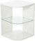 HOMCOM Beistelltisch 3-Schicht moderner Nachttisch mit 2 Ablagefächern geeignet für Wohnzimmer Schlafzimmer Material aus Spanplatte gehärtetem Glas Weiß 40 x 40 x 56 cm