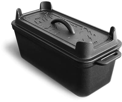 BURNHARD Gusseisen Brotbackform mit Deckel 3,5 L rechteckig, Pre-Seasoned, Kastenform ideal zum Brotbacken, Braten und Kochen, 35,4 x 14,3 x 15,3 cm, inkl. Anleitung zum Einbrennen​