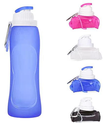 Bottiglia d'acqua Sport BPA Free, bottiglia d'acqua ultraleggera 500ml pieghevole a prova di fuoriuscita Bottiglia d'acqua per fitness palestra yoga escursionismo all'aperto (blu)