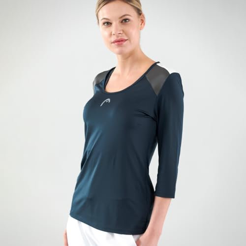 HEAD Damen Club 22 Tech 3/4 Women, Navy, M Blusen & T-Shirts, Navy, M EU