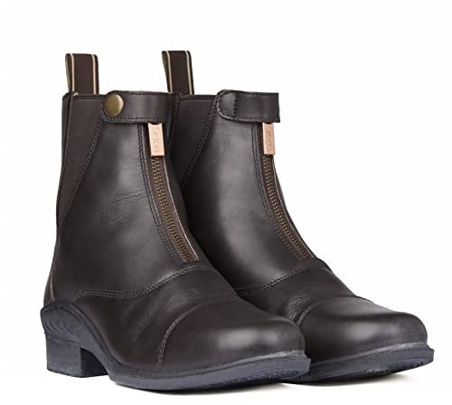 HORZE Bottines Jodphur en Cuir Rose avec Fermeture éclair sur Le Devant, Marron, 38