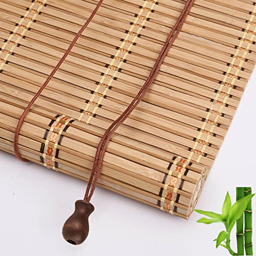 Suwooy Bambusrollo 50cm 60cm 80cm 90cm 100cm 120cm Breit,Sonnenschutz Vorhänge,Rollläden Für Tür/Fenster,Raffrollos Für Innen/Aussenbereich,Rollo Bambus,Sichtschutz Jalousien,W×H-120x160cm/47x63in