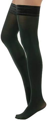 CALZITALY Medias Autoadhesivas Opacas | Medias Autosujetadoras Tupidas | 60 Den | Negro, Azul, Rojo, Verde | S - 4XL | Calcetería Italiana | (XL, Verde Bosco)