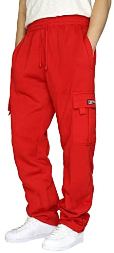 Herren Cargo Hosen Loose Fleece Casual Gym Jogging Bottoms Leichte Jogger Sweatpants