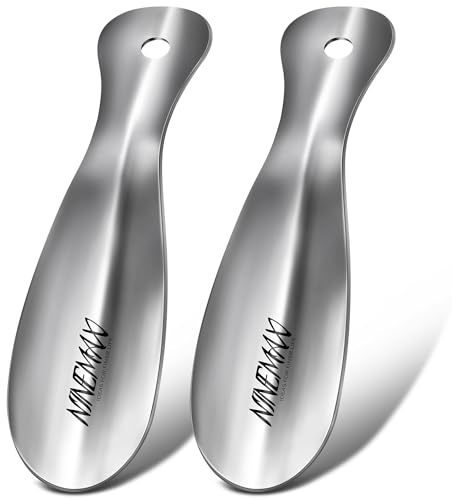 NINEMAX Chausse Pied MéTal 19cm,Petit Chausse-Pieds LéGer 2pcs,Parfait pour les Voyages,Convient à tous les Types de Chaussures