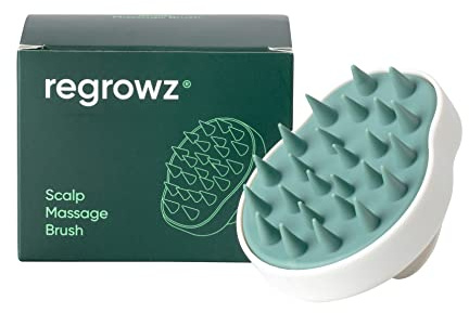Regrowz Silicone Scalp Massager Shampoo Brush for Hair Growth and Head Massage,Scalp Scrubber/Exfoliator for Dandruff Removal - Wet & Dry use