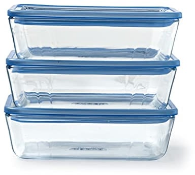 Pyrex Zero Plastic - Set of 3 food storage boxes (3 x 1.5L)