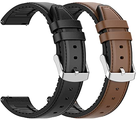 RuenTech Armband Kompatibel mit Polar Ignite/Ignite 2/Ignite 3/Pacer/Unite, Quick Release Silikon Leder Ersatzarmband Smartwatch-Zubehör