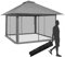 COSTWAY Gazebo Pieghevole da Giardino 4 x 4 m, Altezza Regolabile, Gazebo Pop-up con Zanzariera, Borsa di Trasporto, Doppio Tetto Ventilato e per Giardino Patio e Cortile (Grigio)
