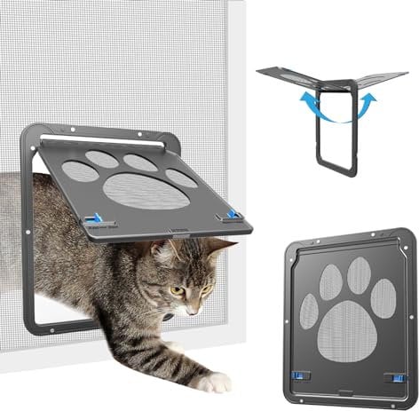Billionchains Zanzariera per gatti con chiusura magnetica per cani per porta scorrevole per porta scorrevole/finestra porta con serratura per gattino/gatti/cagnolini