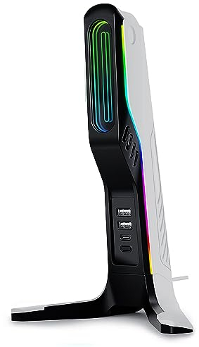 IFYOO RGB-Gaming-Headset-Ständer mit 2 USB- und 1 Typ-C-Anschlüssen, Spiele-Kopfhörerhalterung für PC Computer, Xbox One, Xbox Series S/X, PS5, PS4, Kopfhörerhalter, Aufhänger,