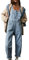 Vioyavo Pantaloni Lunghi in Denim con Bretella Pagliaccetti da Donna Salopette Jeans con Bretelle in Denim Jeans da Donna in Denim Lavato Pantaloni Lunghi (Blu Chiaro, XL)