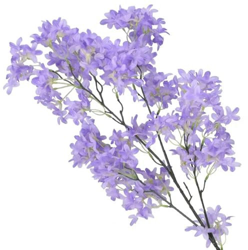 EboLD Fiori finti lilla artificiali a stelo lungo 90 cm, in seta, per casa, giardino, giardino, matrimonio, tavolo, vaso, decorazioni fai da te, viola