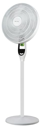 Be Cool Stand- und Tischventilator mit Mückenabwehr BC40STMOSQ – Flexibler Ventilator (2 in 1), Ø 43 cm, 55 Watt, Schwenkfunktion, 4 Geschwindigkeiten, ECO-Modus, 8 Std. Timer, Fernbedienung, weiß