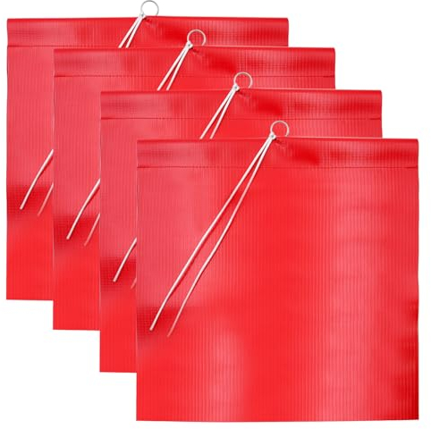4 Stück Warnfahne Rote 30x30CM Warnflagge Fahne Überlänge Wetterfest Mit Seil Endfahne Schlussfahne für Transport Fahrradträger Auto Wohnwagen Warnflaggen Rot Nach StVO für Überhängende Lasten
