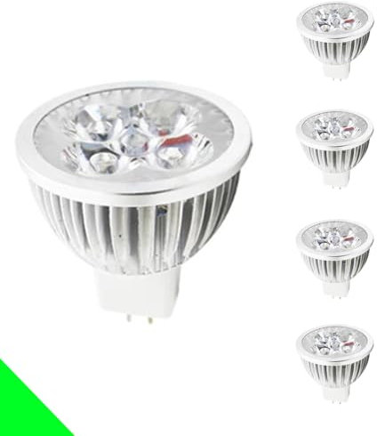 MR16 LED Lampe 4W Warmweiss 3000K, 280lm-300lm AC/DC 12V Leuchtmittel, Flimmerfrei Reflektorlampe, Lampe Spot, Abstrahlwinkel-120° Birnen Strahlerlampen für Einbau Schienenbeleuchtung (5 Stück)