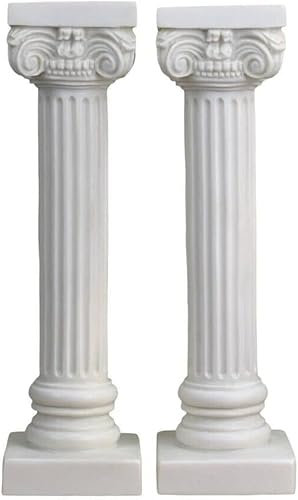Generic Set mit 2 griechischen ionischen Säulen, Säulen, Standstatue, Skulptur, Dekoration, 27,2 cm, Weiß