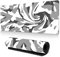 Hixingo Large Gray Gaming Mouse Pad, 700x300x3mm, Non-Slip Rubber Base, Stitched Edges, Multicolor Swirl Design