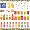 Lets Joy Miniatur Zubehör, 32 Stücke Puppenhaus Lebensmittel Zubehör, Miniatur Lebensmittel, Miniatur Essen und Trinken, Spielzeug Lebensmittel, Puppenhaus Set, Miniatur Deko Weihnachten Ornamente
