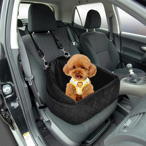 Hundeautositz Rückbank 50 x 52 x 28 cm wasserdicht | Stabile Hundebox, Befestigungsgurten, Wasserdichtes Material, Kleine und Mittlere Hunde, Autokompatibilität
