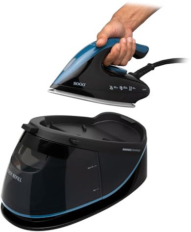 Sogo Centro de Planchado a Vapor 1.7L 2400W - Multifunción de planchado, Suela de Cerámica, Control de Vapor Variable, 220g/min (SS-6400)