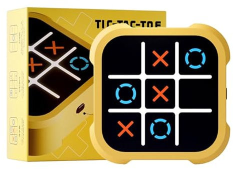OBEST Tic Tac Toe Elektronisch, Brettspiel unterstützt KI-Kämpfe und 2-Spieler-Kämpfe, Klein Tragbar Puzzlespielkonsole, Interaktives Eltern-Kind-Spielzeug, Spielzeug Geschenke für Kinder Bildung