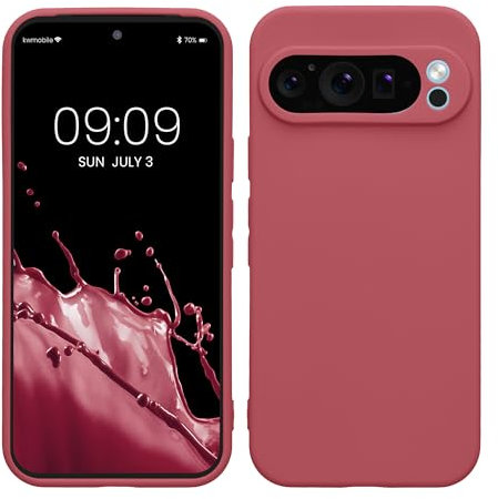 kwmobile Custodia Compatibile con Google Pixel 9 Pro Cover - Back Case per Smartphone in Silicone TPU - Protezione Gommata - rosa scuro
