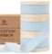 Vitalizart Natural 100% Cotton Ribbon 5/8 x 21Yd Light Blue, 3 Rolls*7Yd Handmade Fringe, Baby Blue Fabric Ribbons for Wedding Invites, Bridal Bouquets, Gift Wrapping, Baby Shower