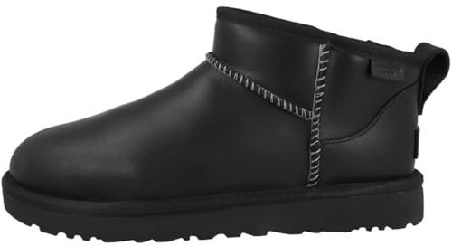 UGG W Classic Ultra Mini Lthr Regen, Stivali Donna, Nero, 39 EU