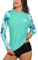 BesserBay Damen Badeshirt Oberteil UV Shirt Blau Langarm UPF 50+ Sonnenschutz Rundhals Rash Guard M