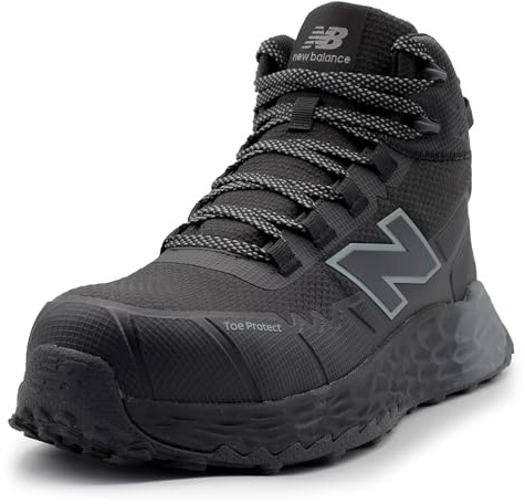 New Balance Fresh Foam Cremorne Composite Toe Safety Shoes for Men - Non Slip, Electrical Hazard - Black/Grey, Mid