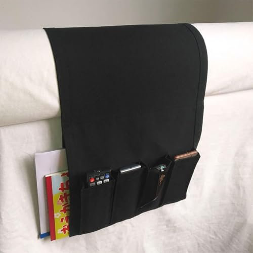 Organizer per bracciolo del divano, porta telecomandi per TV e divano, colore bianco riso, 85 x 32 cm