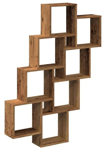 vidaXL Würfelregal Altholz-Optik 90x15x119,5 cm Holzwerkstoff