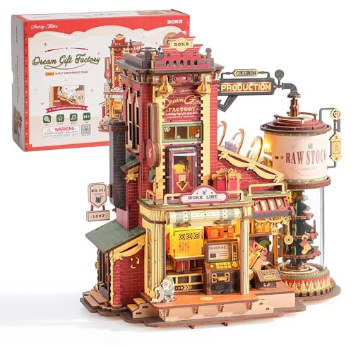 ROKR 3D Puzzle Holz Traumgeschenkfabrik, 3D Holzpuzzle Erwachsene Mechanisch, Musik-Modellbausätze für Erwachsene, Dream Gift Factory, EAB01