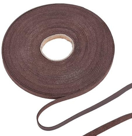 Flaches Lederband, 10 m x 8 mm Weiches Lederband, Lederriemen Flach, Lederbänder Flach für Armbänder Halskette Schmuckherstellung Stiefelspitze DIY Handwerk Werkzeugwerkstatt, Braun