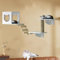 Pucaru Kletterwand Katzen, Massivholz-Katzenwandmöbel für Große Katzen, Geeignet Zum Schlafen, Klettern, Spielen Und Nickerchen(4pcs)
