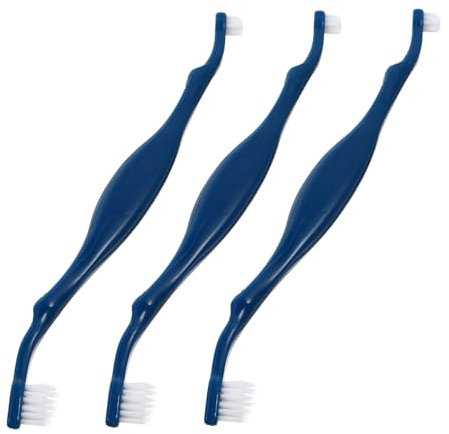 HANABASS Haustier Zahnbürsten Doppelkopfbürste Weiche Borsten Kunststoff Klein 3 Stück Für Hunde Katzen Zahnreinigung