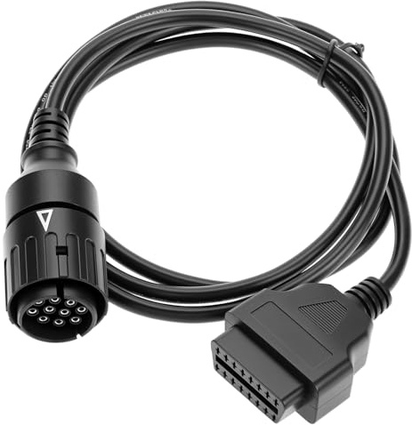 QWORK® OBD2 Diagnosekabel 10-polig, Motorrad 10pin auf 16pin OBD2 Adapterkabel, Geeignet für BMW Motorrädern