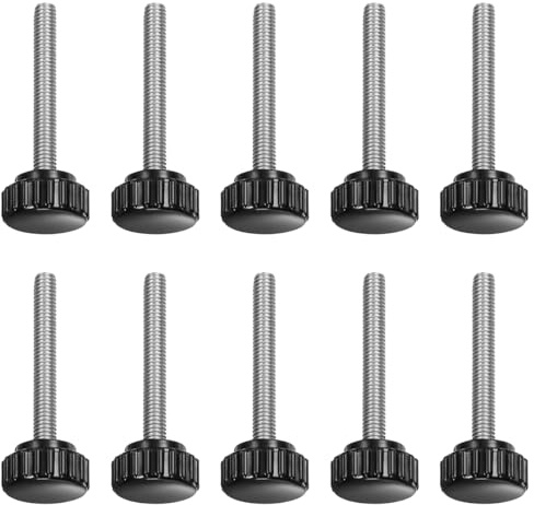 10 Piezas Tornillos Moleteados M8 x 60 mm con Mango de Plástico