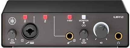 Yamaha 2-in/2-out USB-C Audio Interface with 24-bit/192kHz Support, 1 Combo/1 TRS inputs, Direct Monitoring, Loopback, and Steinberg Software Suite, Black UR12MK3 B