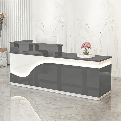 yurstcggh Große Empfangstheken,rezeptionstheke l,Stehpult,rezeptionsmöbelModerner Kassentisch mit viel Stauraum,Kosmetikstudio Klein,empfangstresen l Form für Praxis Kassentheke 150×60×100cm