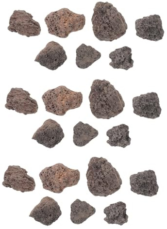 Veemoon Natürliche Schwarze Lavasteine Vogelbad Dekosteine aus Vulkanischem Kies 1,1 Kg Porös Witterungsbeständig für Garten und Vogeltränke