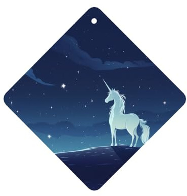 Poezjzw Auto-Lufterfrischer mit Einhorn-Muster, quadratisch, zum Aufhängen, Aromatherapie-Tabletten, Dufterfrischer für Schlafzimmer, Schrank, Schuhe, 4 Stück